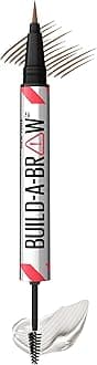 Maybelline Build-A-Brow 2-in-1 Brow Pen and Sealing Eyebrow Gel, Eyebrow Makeup for Real-Looking, Fuller Brows, Soft Brown, 1 Count