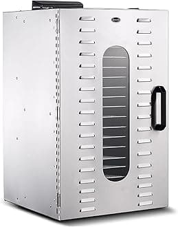 Food Dehydrator 20 Stainless Steel Trays, Food Dryer Machine for Fruit, Vegetables and Meat, with 86 ℉ - 194 ℉ Adjustable and 0~24 Hours Digital Time Control, Includes Recipe Book