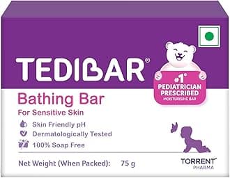 Moisturising Baby Bathing Bar 75g (Pack of 1) 100% Soap Free No. 1* Pediatrician Prescribed Moisturising Bar - By Torrent Pharma