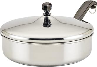 Farberware Classic Stainless Steel Saute Fry Pan with Lid, 2.75 Quart, Silver