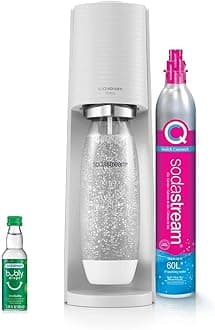 Terra Sparkling Water Maker (White) with CO2, DWS Bottle and Bubly Drop