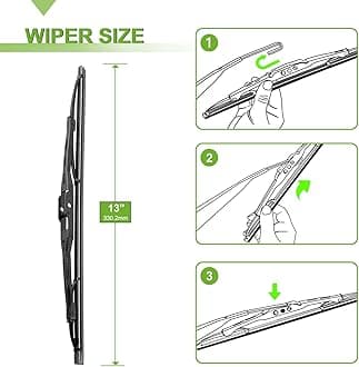 PARRATI® Windshield Wipers for Chevrolet Traverse 2009-2017,24"+21" Front and 13" Rear,OEM Replacement Wiper Blades,Quiet & Streak-Free(Set of 3)