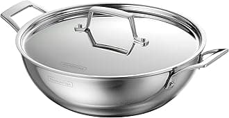 Utsava 4 Qt Tri-Ply Clad Stainless Steel Kadai with Lid