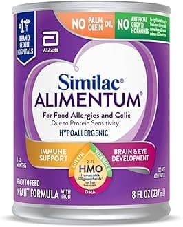 Similac Alimentum with 2'-FL HMO Hypoallergenic Infant Formula, for Food Allergies and Colic Due to Protein Sensitivity, Ready-to-Feed Baby Formula, 8-fl-oz Bottle, Pack of 24