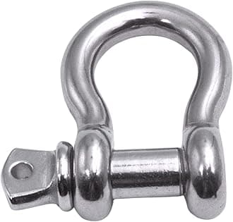 MarineNow US Type 316 Stainless Steel Bow Shackle with Over Size Screw Pin for Anchor, Towing, Off Road Recovery