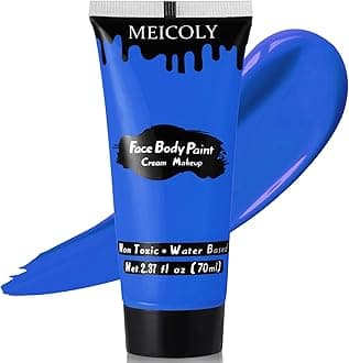 Cream Royal Blue Face Body Paint,2.37Oz Large Tube Water Based Full Body Paint for Adult and Kid,Single Tube Dark Blue Face Paint for Smurf Mystique Cosplay Avatar Makeup,Halloween SFX Makeup