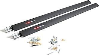 Rubbermaid Fasttrack Wall Mounted Storage and Organization System Rail Horizontal 48" 2-Pack Holds up to 1750 pounds Each Rail for Home/Garage Storage and Organization
