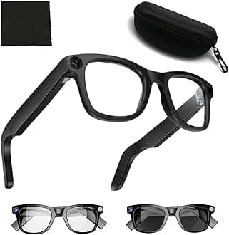 CyanVue AI Smart Glasses – 8MP Camera Glasses with Music & Call Features, Smart Glasses with Records Photos, Videos (Style 1)