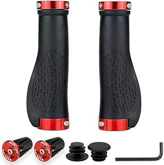 SAPLIZE Bike Handlebar Grips, Multi Colors/Design Optional, Ergonomic Design, Aluminum Double Lock-on, Mountain Bike Grips, MTB BMX Downhill Foldable Urban Bicycles Grips, Scooter Grips