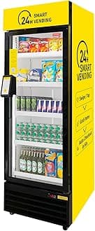 HAHA Smart AI Vending Machine with Card Reader, Combo Snack & Drink Machine, 6-Layer 245 Cans Capacity Refrigerated AI Visual Recognition & App Management US360CT (Yellow, AI mini)