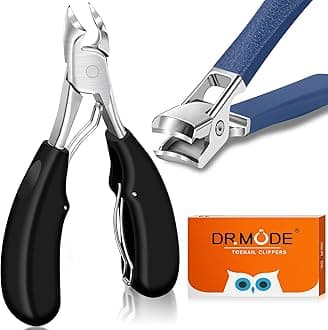 Toenail Clippers for Thick Toenails, DRMODE Heavy Duty Toe Nail Clippers for Thick Ingrown Nails for Seniors with Wide Opening, Professional Fingernail Clipper Nail Cutter Trimmer for Men with Catcher