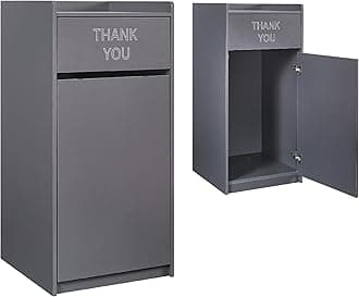 Restaurant Trash Can Cabinet, Commercial Trash Cans 40 Gallon Wooden Trash Can and Garbage Receptacle with Tray Holder, Door, Large Trash Bin for Restaurants, Cafeteria, Kitchen, Office, School