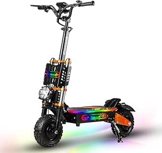 Electric Scooter for Adults, 55 Mph, 11" Tires, 75 Miles Range, 6000W Motor, 60V 43Ah Battery, Folding E-Scooter with Dual Motor/Suspension/Chargers and Braking System, Off-Road