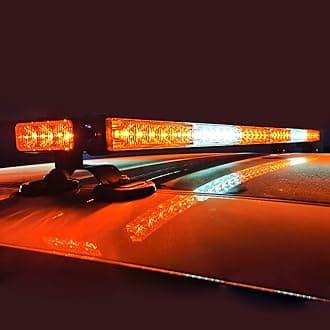 Evershine Signal ES-318-6CAW 38.2 Inch78 Led Strobe Light Bar with Magnet and Cigarette Plug for Car Truck Roof Safety-Custom-Made Amber White(6-Bar)