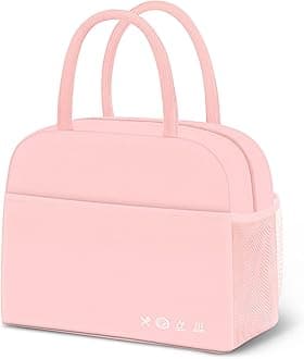 Lunch Bag Lunch Box for Women Men Reusable Insulated Lunch Bags for Adults,Leakproof Cute Cooler Lunch Tote Bag,Large Capacity for Work Travel Picnic, PINK