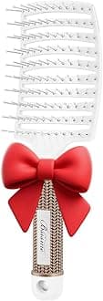 Bsisme Hair Brush, Vented Curved Styling Brush for Faster Blow Drying, Professional Detangling Brush for Women and Men, White
