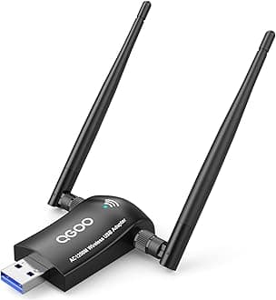 USB WiFi Adapter AC1200 - High Gain Dual Antenna 802.11ac/a/b/g/n for Windows, Mac - Dual Band 2.4GHz/300Mbps 5GHz/867Mbps