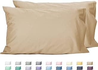 Sunflower King Pillowcases Set of 2, 100% Cotton King Size Pillow Cases 2, 20×40 inches Sandshell, Soft and Breathable