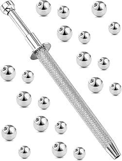 Vsnnsns 9 Style 316L Surgical Steel Body Piercing Tools Kit Piercing Clamps Forceps Use for Nose Septum Lip Tongue Eyebrow Belly Rings Ear Dermal Piercing Jewelry Kit Tools