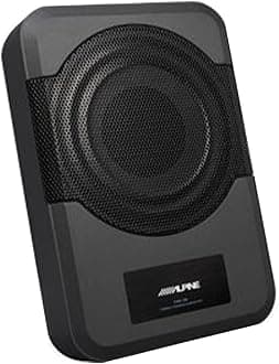 Alpine PWE-S8 - Auto Amplified Subwoofer, 8-Inches, 240W, Black/White
