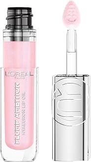 Plump Ambition Hyaluron Lip Oil, 24 HR Lip Gloss with Hyaluronic Acid, Volumizing Formula with Glass-Like Shine, Cristal Clear 101, 0.16 Fl Oz