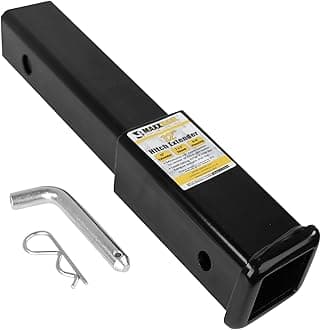 MaxxHaul 51959 Trailer Hitch Extension 12 inch Length 2 inch x 2 inch Receiver Tube Fits 2 inch Receiver 3500 lbs Capacity Includes 5/8 inch Hitch Pin and Clip
