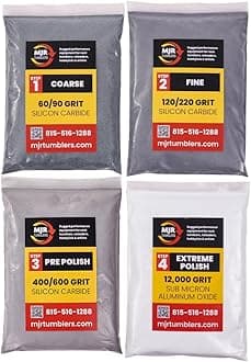 MJR Tumblers Refill Grit Kit for 3 LB Rock Tumblers Silicon Carbide Aluminum Oxide Media Polish