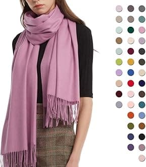 Womens Winter Scarf Cashmere Feel Pashmina Shawl Wraps Soft Warm Blanket Scarves for Women