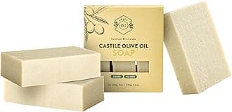 Crate 61, Handmade in Canada, Plant Based Cold Process Natural Bar Soap For Face And Body, With Premium Essential Oils, For Men And Women 3 Pack (Castile (Unscented))