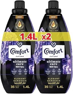Comfort Concentrate Fabric Softener, Elegant Gardenia, 9x fragrance, 1.4L x 2, Packaging may vary