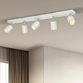 Ceiling Spotlights 5 Way, Modern LED Ceiling Lights Fitting White, Kitchen Spot Lights Including 5 X 6W GU10 Bulbs Warm White 2700K 550lm, Adjustable Spot Lights Bar for Bedroom Living Room