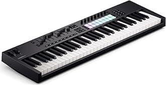 Novation Launchkey 61 [MK4] - USB/MIDI Controller Keyboard with 61 Half Weighted Keys and DAW Integration Chord/Scale Modes, 8 Drum Pads and Arpeggiator. Includes Music Production Software Bundle