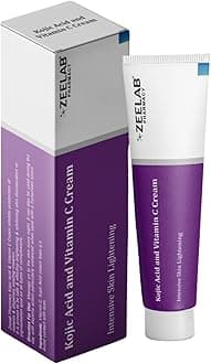 Zeelab Kojic Acid 2% and Vitamin C Cream (20g Tube Each) | Best for Pigmentation, Dark/Age Spots & Uneven Skin Shade