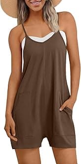 Womens Rompers Jumpsuits Summer Vacation Beach Outfits 2026 Shorts Overalls Jumpers Loose Casual Soft Fashion Clothes