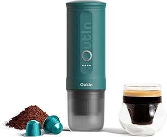 Nano Portable Electric Espresso Machine with 3-4 Min Self-Heating, 20 Bar Mini Small 12V 24V Car Coffee Maker, Compatible with NS Capsule & Ground Coffee, Teal (OTEM-01)