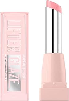 Maybelline New York Lifter Glaze High Shine Lip Oil Balm, Sheer Pink Plumping Gloss with Hyaluronic Acid, Non-Sticky 24HR Hydrating Lip Treatment, Shade: Pink Drip