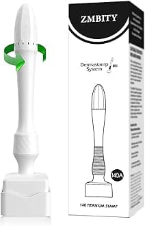 Titanium Microneedles Derma Roller - Stamp Alternative -Microneedle Micro Needle Skin Care Tool - Microneedling Roller for Men and Women (Off White)