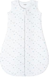 Yukkidds Baby Sleeping Bag 2.5 Tog 6-12 Months Newborn Sleeping Bag 100% Cotton Sleep Sack for Winter Warm and Comfortable White