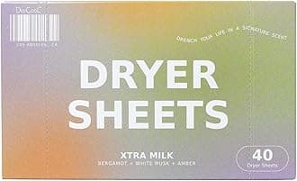 - Dryer Sheets | Xtra Milk | 40 Count | Non-Toxic, Vegan Fabric Softener Sheets | Bergamot, Vanilla & Amber Scent | Softens & Freshens
