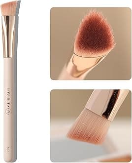 Triangle Concealer Brush, Angled Under Eye Brightening Brush for Liquid Cream Powder Small Nose Contour Foundation Makeup Brush