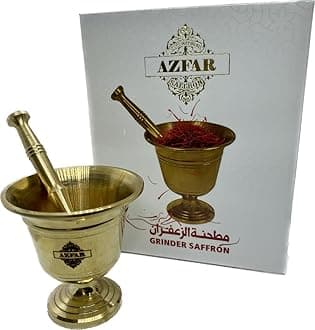 Azfar Saffron Grinder 7x7cm decorative Mortar and Pestle Ideal Give for Her