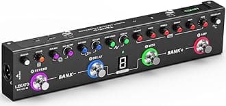 LEKATO Multi Effects Guitar Pedal, Guitar Effects Pedal with 36 Presets, Editable 4 Modules, Amp, Chorus, Delay, Reverb, IR CAB, Tuner, BT Connection, Music Recording