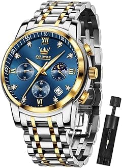 Men Skeleton Watch Automatic Mechanical Dress Casual Brown Black Leather Moon Phase Luminous Waterproof Wrist Watches