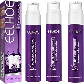 3 PCs White Teeth, Teeth Whitener, Purple Toothpaste for Teeth Whitening Kit Tooth whitening Blanqueador de Dientes (3)