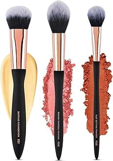 Artistry Essentials 3-Piece Face Brush Set – Makeup Tools for Foundation, Powder & Setting, Vegan & Cruelty-Free Bristles