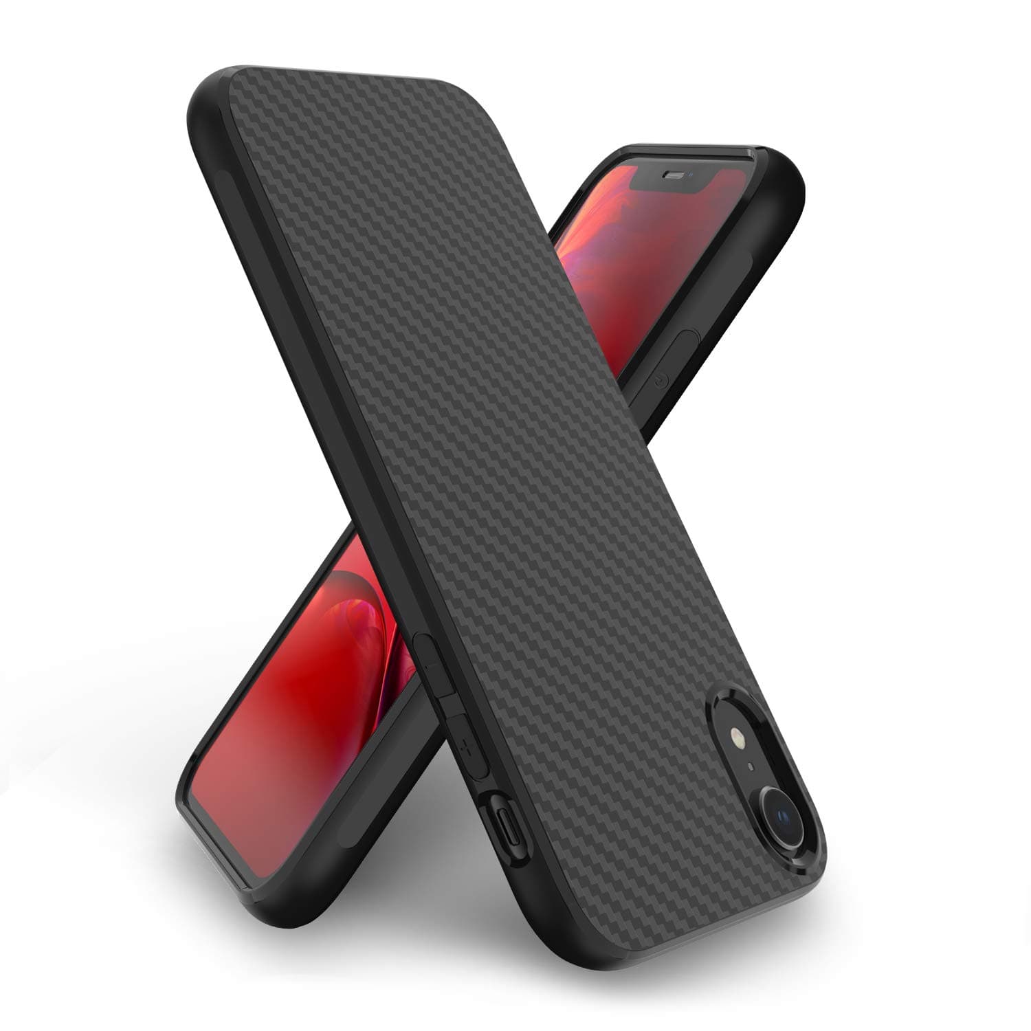 Syncwire iPhone XR Case, Ultra Thin Slim Soft TPU iPhone XR Phone Cover with Carbon Fibre Texture Design [Anti-fingerprint] [Drop-Protection] Protective Case for Apple iPhone XR 6.1-Inch, Matte Black