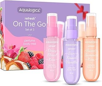 Aqualogica Refresh+On the Go Set of 3 Perfume Body Mist|Travel Friendly|Long Lasting|Warm,Sweet & Floral Fragrance|Double Duty Mist for Hair & Body|Premium Gift Pack|For Unisex-Adult|20 ml x 3