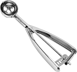 Small Cookie Scoop, 1 tablespoon Cookie Scoop For Baking, 1 13/32 inches / 36 mm Ball, 18/8 Stainless Steel, Secondary Polishing, For Making Cookie Ice Cream Muffin Meatball Melonball