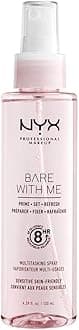 NYX Professional Makeup Bare with Me Prime, Set, Refresh, Multitasking Spray - Spray on Makeup Primer, Foundation Setting Spray and Refreshing Spray, 130 ml