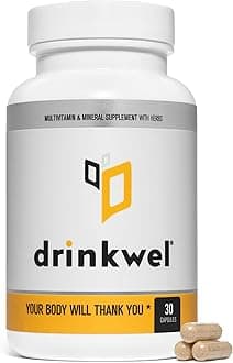 - drinkwel Better Mornings - Premium Multivitamin Supplement - Liver Cleanse, Immune Support- Milk Thistle, Vitamin C, Zinc, Magnesium - 30 Count